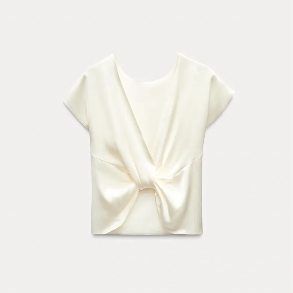 NEW ZARA  BLACK SATIN TOP - Picture 15 of 16